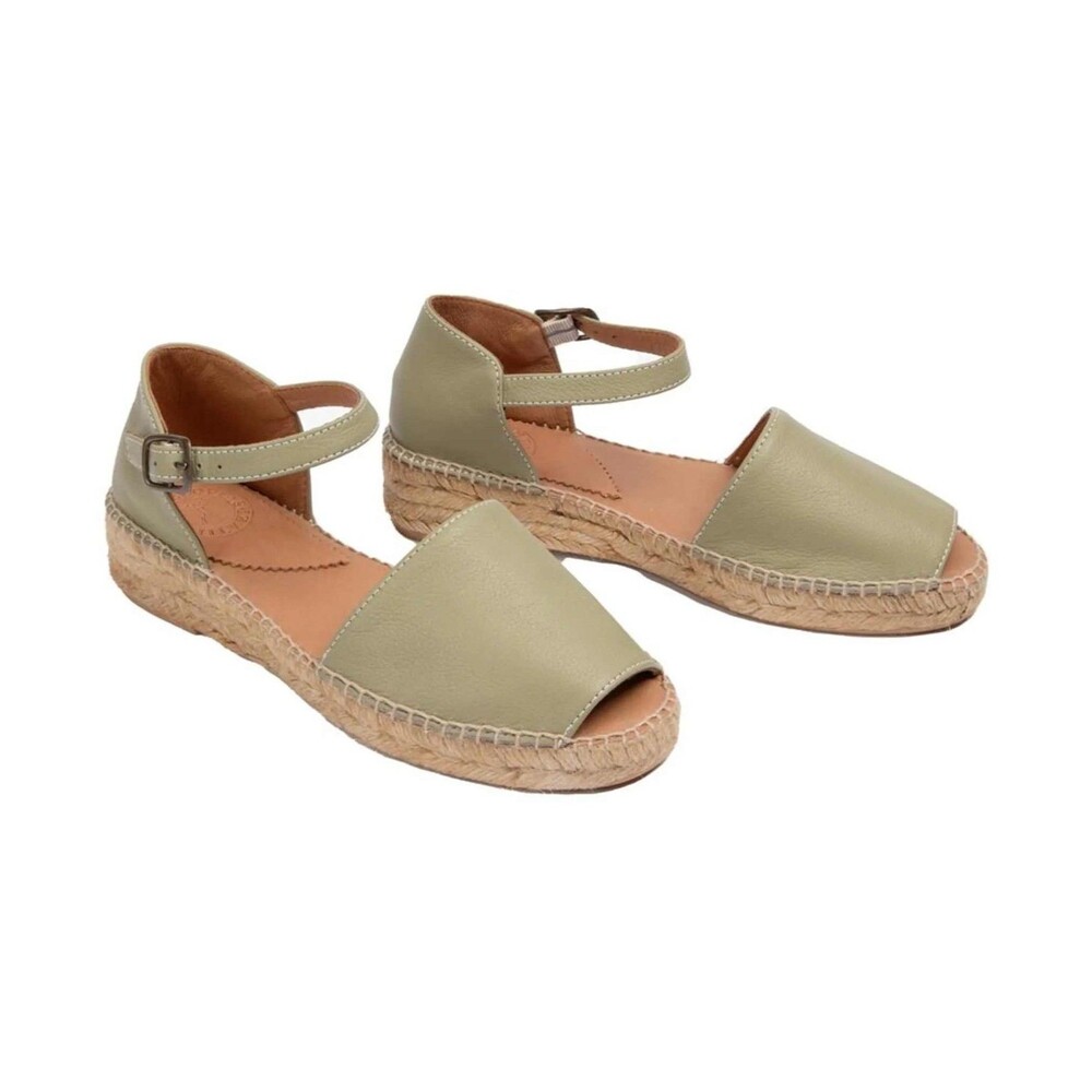 Penelope Chilvers Montserrat Espadrilles 40 9 Sage Leather Ankle Strap Sandals